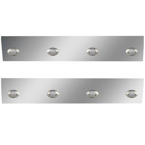 75 Inch 25. 430 S.S. Angle-Under Cab Panels With 8 M3 Amber/Clear Leds For International 9900I/Ix