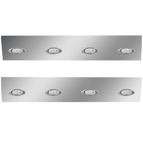 75 Inch 25. 430 S.S. Angle-Under Cab Panels With 8 Mini Amber/Clear Leds For International 9900I/Ix