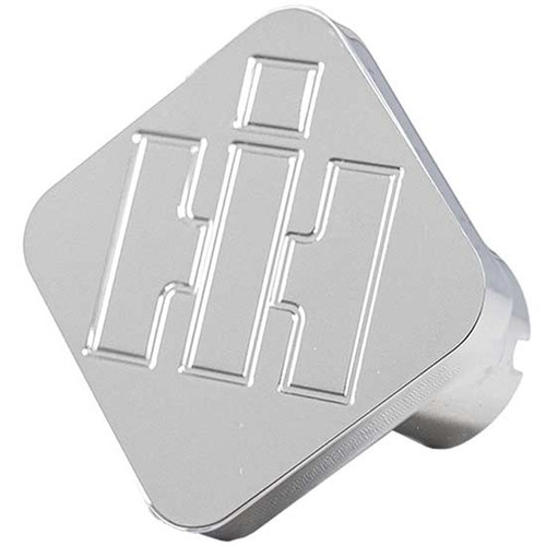 Chrome-Plated Aluminum Square Knob With Old International Logo Engraved For International