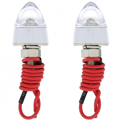 Led Bullet License Plate Fasteners - White Led / Clear Lens 2 Pack