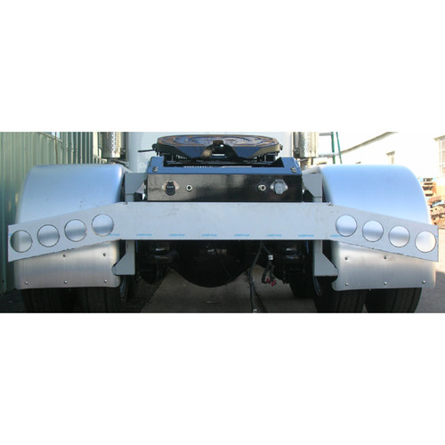 4 Inch Stainless Steel Rear Bumper Light Bar With Angled Ends And 8 - Light Hole Cutouts