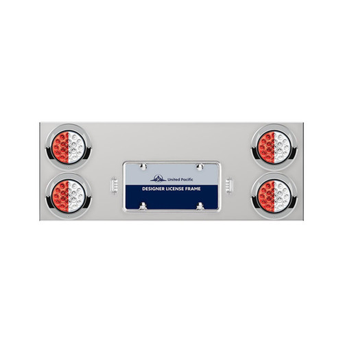 33.75 Inch SS Rear Center Panel W/ 4 Double Fury LED Lights And Visors