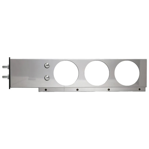 Stainless Steel Spring-Loaded Rear Mud Flap Hangers With 6 Round Lights - Red Led / Clear Lens