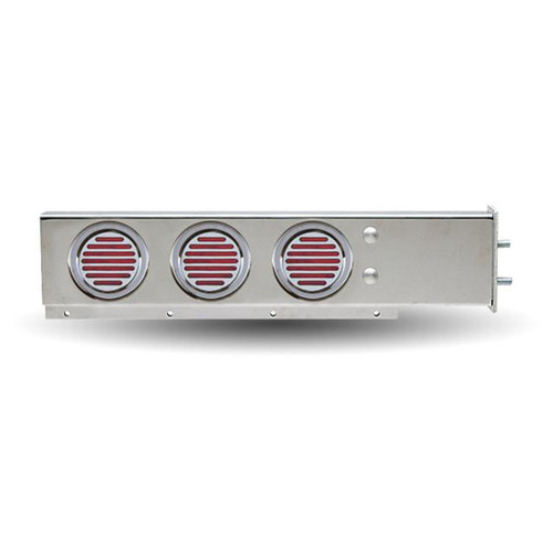4 Inch SS Mud Flap Hangers With 3 Rnd Red Flatline Led / Clear Lens