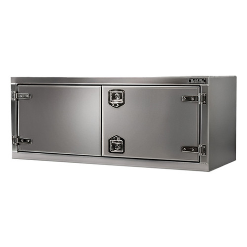 24 Inch 72 X 24 X Smooth Aluminum Underbody Tool Box With Dual Inset Barn Door And Stainless Steel T-Handles