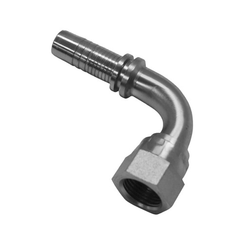 4 Inch Uni- Crimp Fitting Sae 45 Female 90 Thread 1/2 Id X 3/ - 16