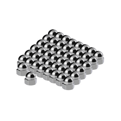 Chrome Die-Cast Acorn Nut Cover - 50 Piece