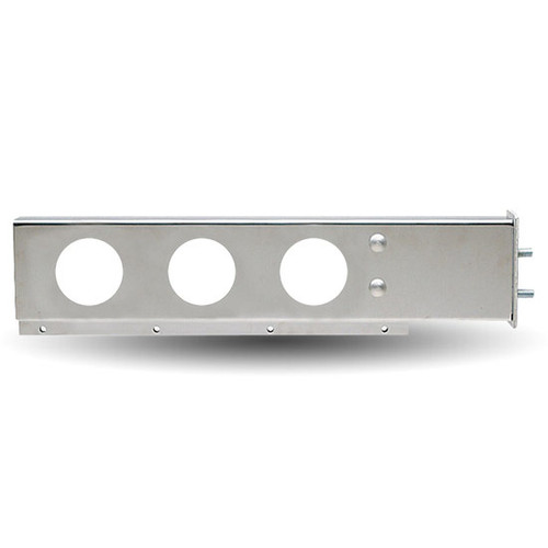 Mud Flap Hanger 33 X 7.25 Inch Stainless Steel W/ 2.5 Inch Bolt Spacing & 6 Round 4 Inch Light Holes