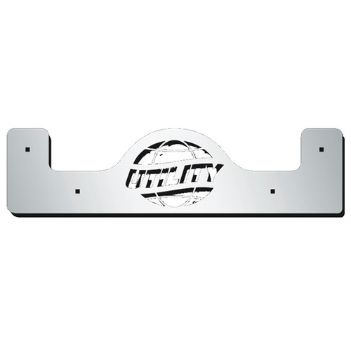24 Inch Stainless Steel Utility World Logo Upper Mud Flap Weights
