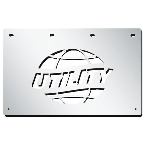 24 Inch Stainless Steel Utility World Logo Lower Mud Flap Weights