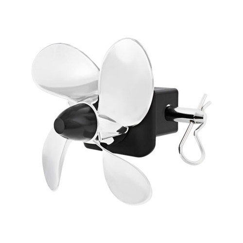 6 X 2 Inch Chrome Propeller Hitch Cover W/ 7.75 Inch Propeller