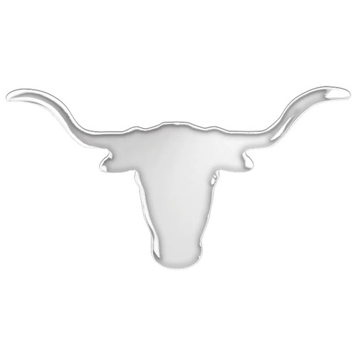 2 Inch 2 1/ Chrome Mini Longhorn Skull Emblem
