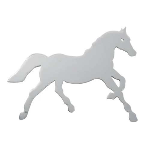 Small Chrome Horse Mud Flap Cutout, Facing Right - Tape Mount