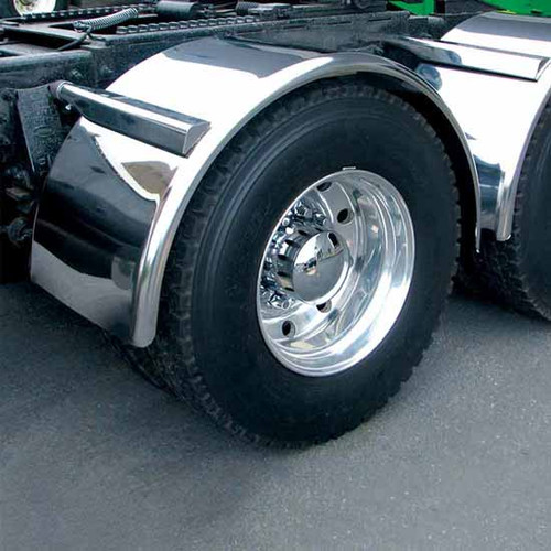 80 Inch Polished Aluminum Single Axle Fender W/ Rolled Edge & 26 Inch Drop