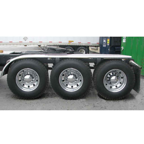 Stainless Steel Super Long Fully Ribbed Half Fender W/ Rolled Edge, 150 Inch