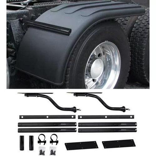 Poly Rolled Edge Half Fenders W/ Mounting Kit 66 Inch