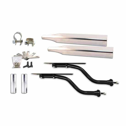 Half Tandem Fender Mounting Kit Stainless Steel W/ 2 Black Adjustable Fender Brackets