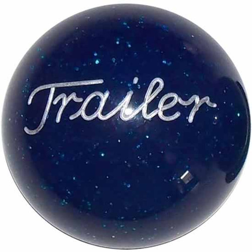 25 Inch 2.1 Blue Glitter Engraved Trailer Brake Knob With Brass Thread, Jam Nut