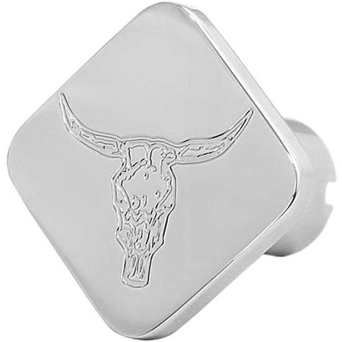 Chrome-Plated Aluminum Square Knob With Bull Logo Engraved