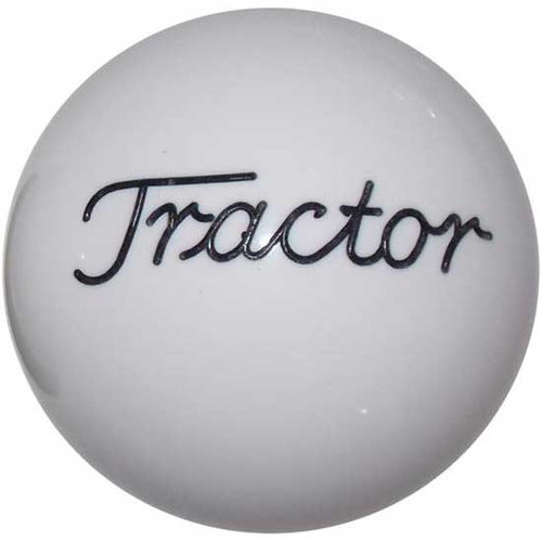 25 Inch 2.1 White Engraved Tractor Brake Knob For Threaded Dash Air Brake Valve