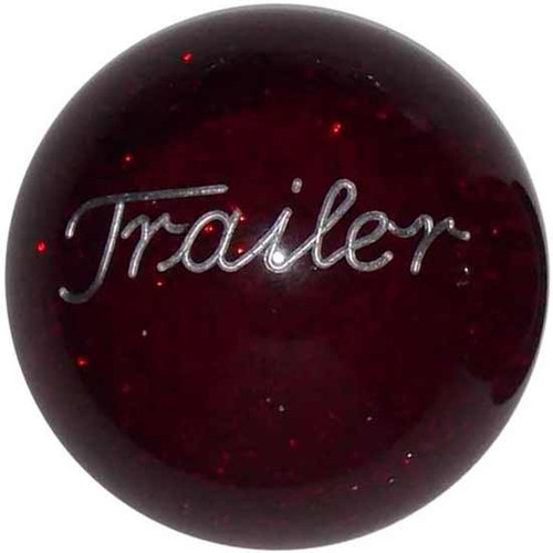 25 Inch 2.1 Red Glitter Engraved Trailer Brake Knob For Threaded Dash Air Brake Valve