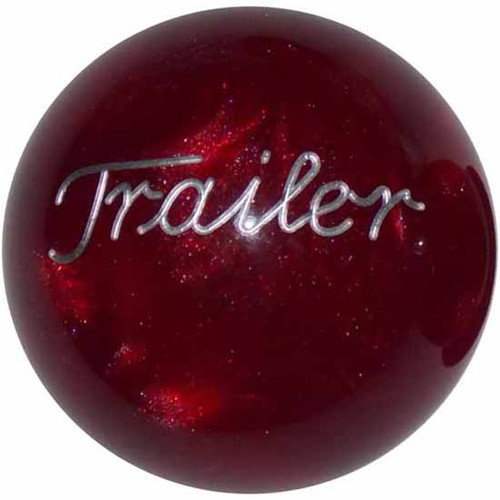 25 Inch 2.1 Pearl Red Engraved Trailer Brake Knob For Threaded Dash Air Brake Valve
