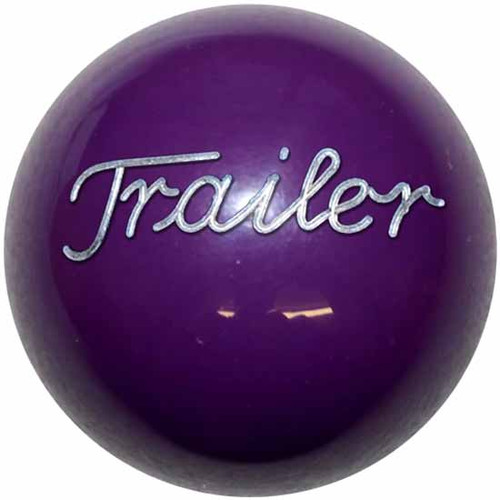 25 Inch 2.1 Solid Purple Engraved Trailer Brake Knob For Threaded Dash Air Brake Valve