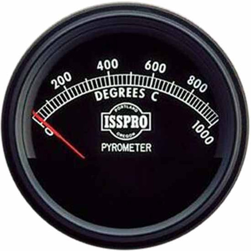 3 Inch Isspro Type J Pyrometer 0-1000F With Black Bezel, Black Face, Red Pointer