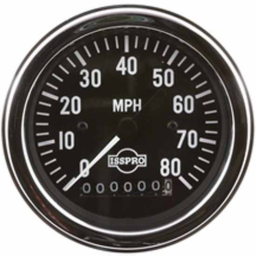 75 Inch Isspro 3.3 Electric Speedometer 0-80 Mph With Resettable Odometer, Microprocessor, Chrome Bezel