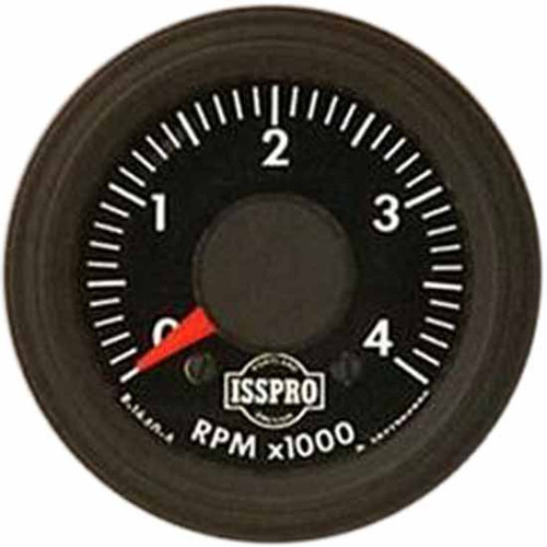 16 Inch Isspro 2-1/ Tachometer Gauge 0-4K With Black Face, Red Pointer, Black Bezel