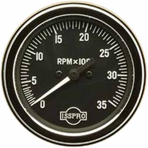 75 Inch Isspro 3.3 Mechanical Tachometer 0-3.5K With Black Face, White Pointer, Black Bezel, 1-1 Ratio