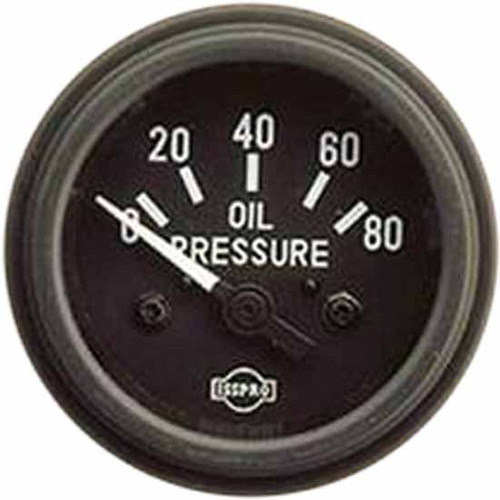 16 Inch Isspro 2-1/ Electric Oil Pressure Gauge 0-80 Psi With White Pointer, Black Bezel