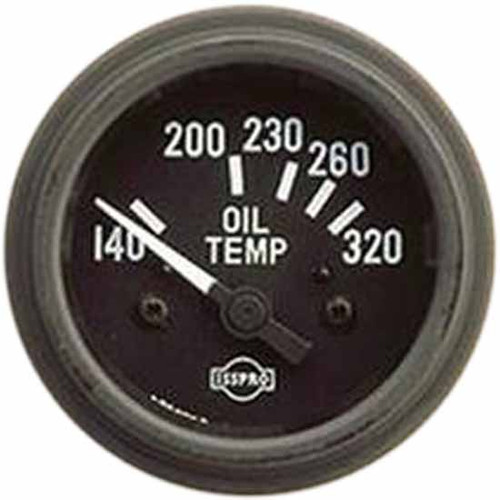 Isspro Electric Oil Temperature Gauge 140-320F With White Pointer, Black Bezel