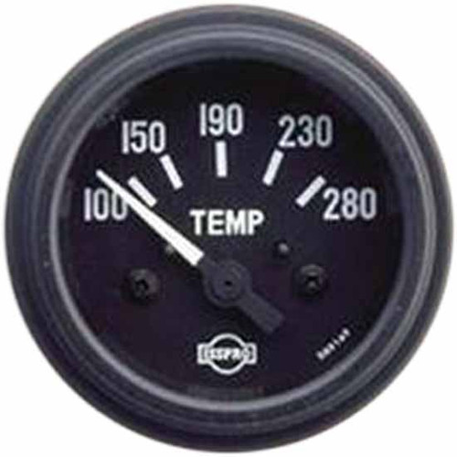 Isspro Electric Temperature Gauge 100-280F With White Pointer, Black Bezel