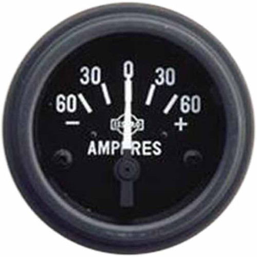 16 Inch Isspro 2 1/ Ammeter Gauge 60 Volt Dc With Black Face, White Pointer, Black Bezel