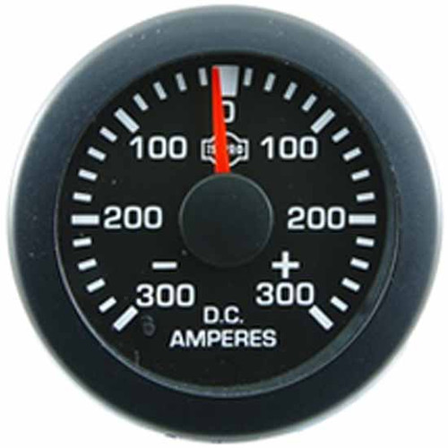 16 Inch Isspro 2-1/ Ev2 Ammeter Gauge 300-0-300 With Black Face, Red Pointer, White Backlight, Black Bezel