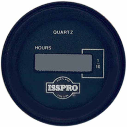 16 Inch Isspro 2-1/ Hourmeter 9-60 Vdc With Lcd, Black Bezel
