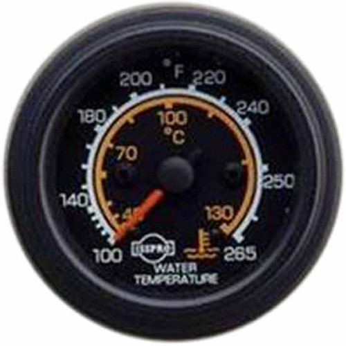 16 Inch Isspro 2-1/ Mechanical Water Temperature Gauge 100-265F With 72 Inch Capillary, Black Face, Red Pointer, Black Bezel
