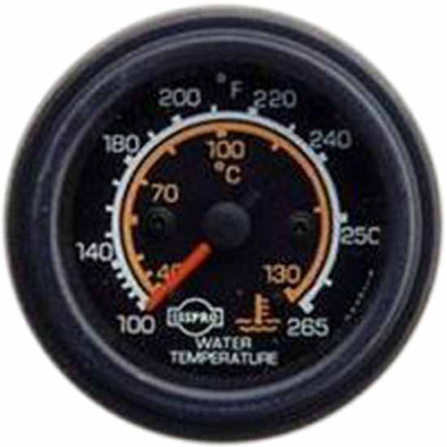 16 Inch Isspro 2-1/ Mechanical Water Temperature Gauge 100-265F With 144 Inch Capillary, Black Face, Red Pointer, Black Bezel