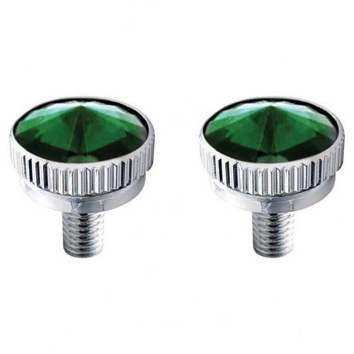 Green Jeweled Chrome 4MM CB Mounting Screws