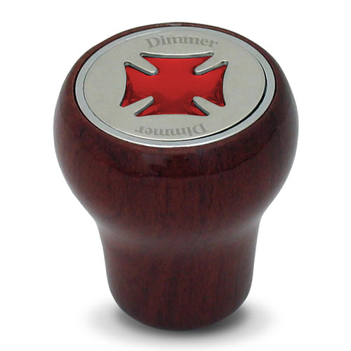 Rosewood Dimmer Dashboard Knob With Red Iron Cross