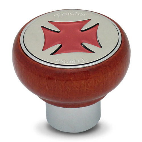 Wood Screw-In Trailer Air Knob With Red Iron Cross