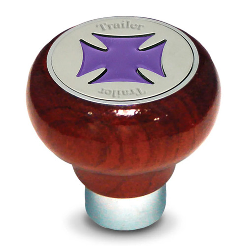 Rosewood Screw-In Tractor Air Knob With Purple Iron Cross