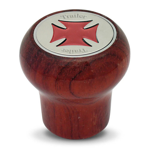 L. Rosewood Screw-In Trailer Knob With Red Iron Cross