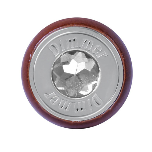 Wood Dimmer Dash Knob With Clear Jewel