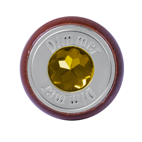 Rosewood Dimmer Dash Knob With Amber Jewel