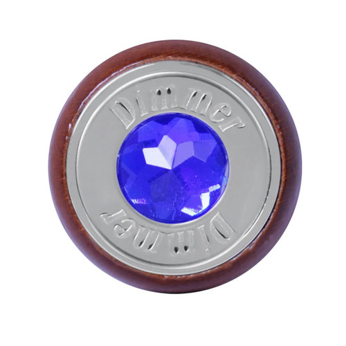 Rosewood Dimmer Dash Knob With Blue Jewel