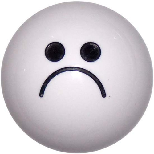 25 Inch 2.1 Sad Face White Brake Knob- Threaded