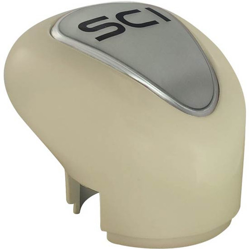 Sloped Retro Bone Gear Shift Knob Cover W/ Silver Top Insert Fits Eaton 13 & 18 Speed Transmission