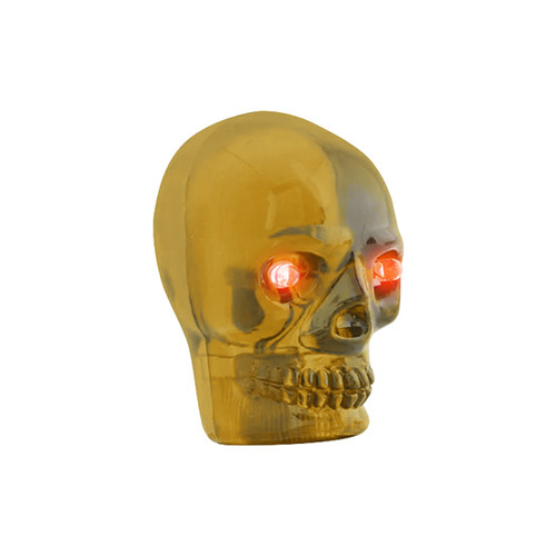 Large Amber Skull Gear Shift Knob With Red Led Eyes